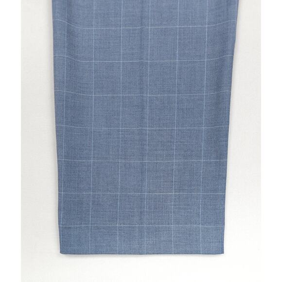 Michael Kors Classic-Fit Stretch Dress Pants Light Blue Windowpane 38x32 NWT - Picture 5 of 6